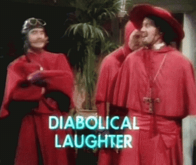 Men In Red Robes Diabolical Laughter GIF