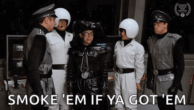 Men In Space Suits Smoke 'Em If Ya Got 'Em GIF