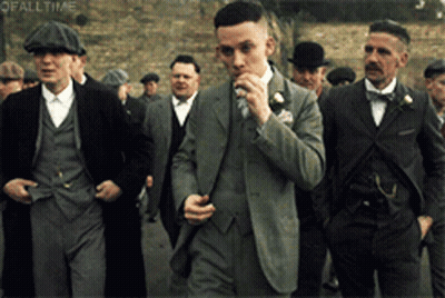Men In Suits And Hats Walking With Ofalltime GIF