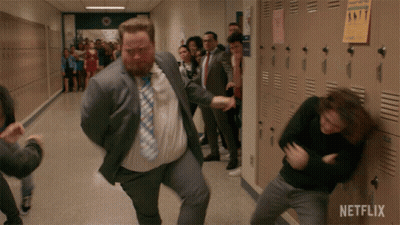 Men In Suits Fighting In Hallway Netflix GIF