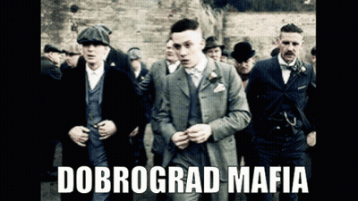Men In Suits Hats Walking Line Dobrograd Mafia GIF