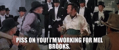 Men In Top Hats Saying Piss On You I'm Working For Mel GIF