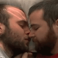 Men Kissing On Nose GIF