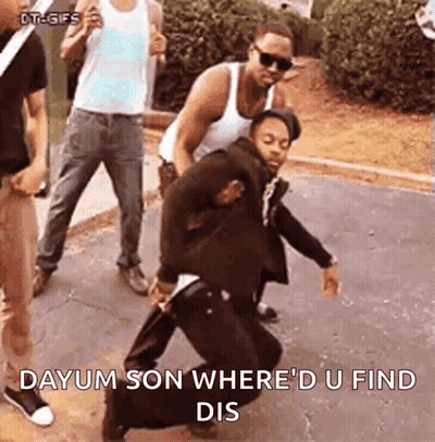 Men On Sidewalk One Carrying Another On Back GIF