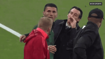 Men On Soccer Field With CBS Sports Logo GIF