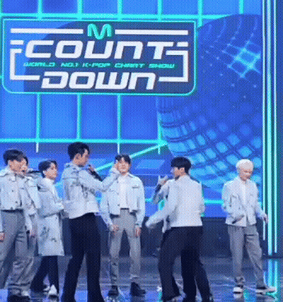 Men On Stage With Countdown Sign GIF