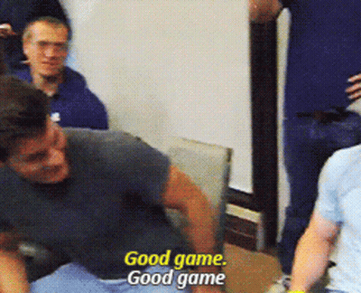 Men Playing Game Saying Good Game GIF