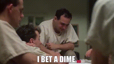 Men Playing Game Saying I Bet A Dime GIF