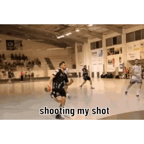 Men Playing Handball In Gym Sticker