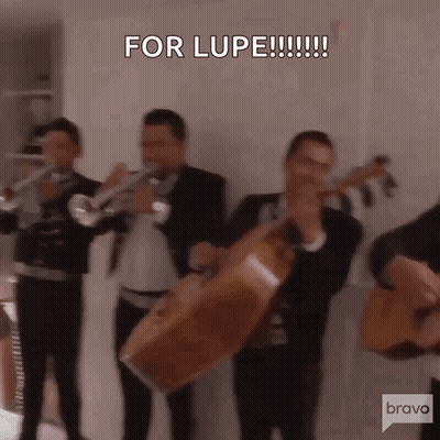 Men Playing Instruments With Lupe GIF