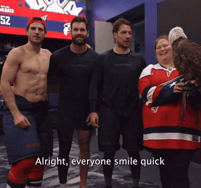 Men Posing With Woman Holding Eagle Alright Everyone Smile Quick GIF