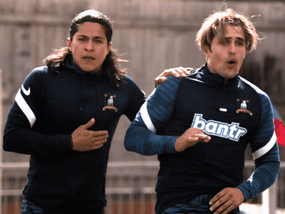 Men Running One Wears Bantra Shirt GIF