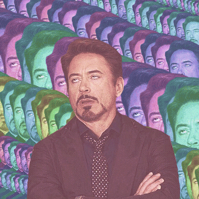 Men's Faces Rainbow Colors GIF