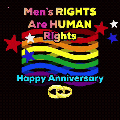 Men's Rights Are Human Rights Happy Anniversary Sign GIF