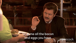 Men Saying Give The Bacon And Egg Dog GIF