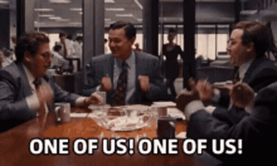 Men Shouting One Of Us GIF
