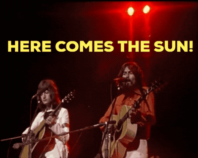Men Singing And Playing Guitars Here Comes The Sun GIF