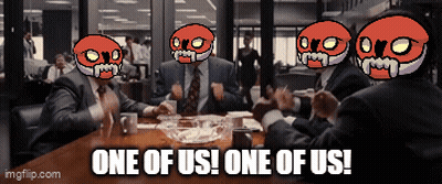 Men Sitting Around Table Saying One Of Us One Of Us GIF