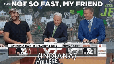 Men Sitting At Indiana College Sign GIF