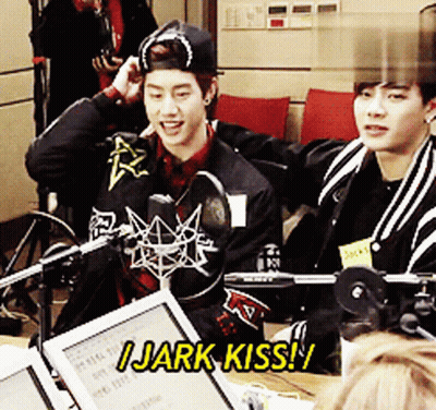 Men Sitting At Table Jerk Kiss GIF