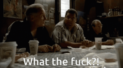 Men Sitting At Table Saying What The Fuck GIF
