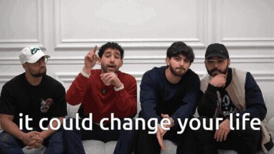 Men Sitting On Couch Saying It Could Change Your Life GIF