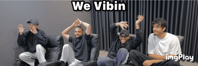 Men Sitting On Couch Saying We Vibin GIF