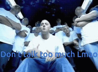 Men Standing Around Man Saying Don't Talk Too Much LMAO GIF