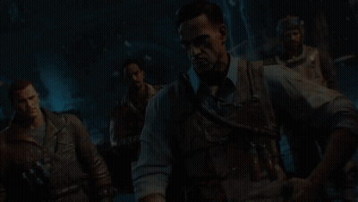 Men Standing In Dark Room With Blood GIF