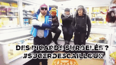 Men Standing In Front Of Freezer Des Picards Surgeles #Sucerdescailloux GIF