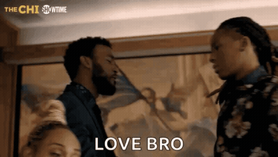 Men Standing In Front Of Painting Saying Love Bro GIF