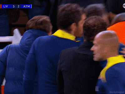Men Standing In Front Of Scoreboard Liv 3 2 Atm GIF