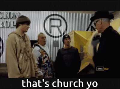 Men Standing In Front Of Sign Saying R GIF