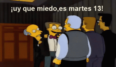 Men Standing In Room Saying Uy Que Miedo Es Martes 13 GIF