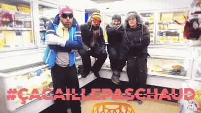 Men Standing In Store With #Cacaillepaschaud GIF