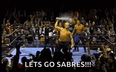 Men Standing In Wrestling Ring Lets Go Sabers GIF