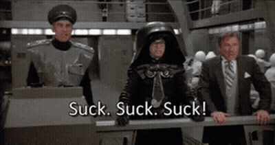 Men Standing Next To Darth Vader Helmet GIF