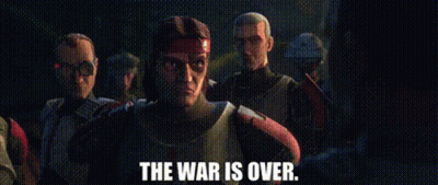 Men Standing Saying The War Is Over GIF