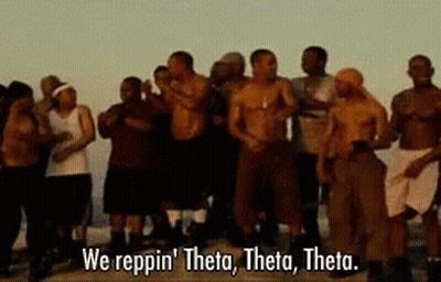 Men Standing Together Saying We Rep Theta Theta Theta GIF