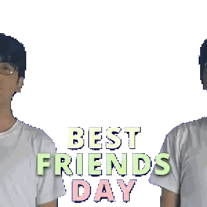 Men Standing With Best Friends Day Text Sticker
