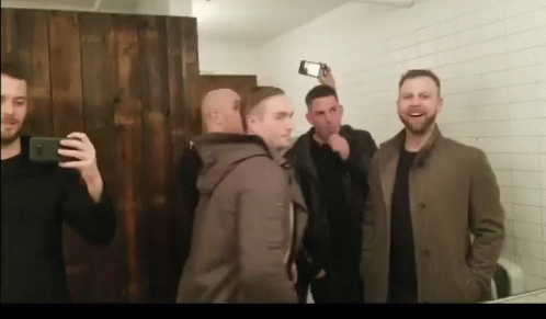 Men Taking Bathroom Selfie GIF