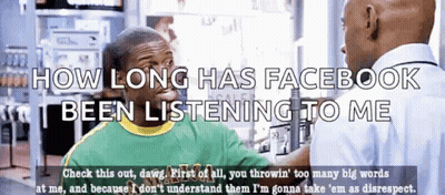 Men Talking How Long Has Facebook Been Listening GIF