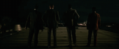 Men Watching Fireworks In The Dark GIF