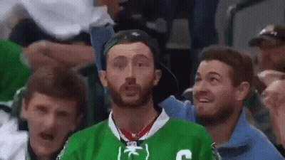 Men Watching Hockey Game In Stadium GIF