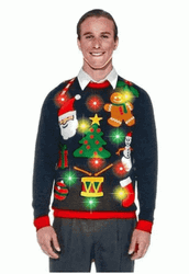 Men Wearing Different Ugly Sweater GIF
