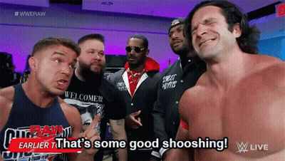 Men With Sign That's Some Good Shooshing GIF