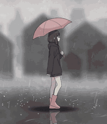 Menhera Walking In Rain