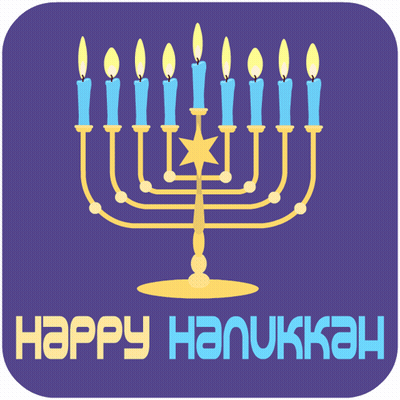 Menorah Saying Happy Hanukkah GIF