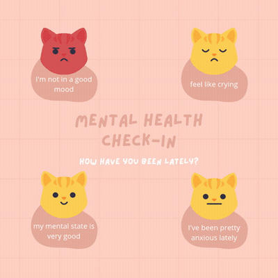 Mental Health Check-In With Cats GIF