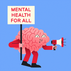 Mental Health For All Brain Megaphone GIF